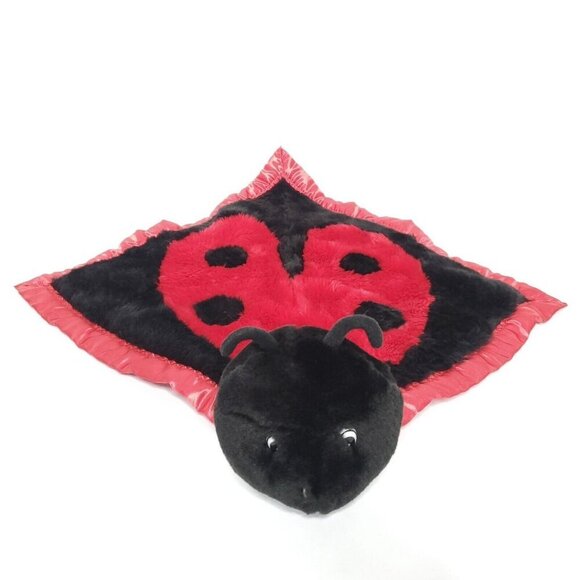 My Banky Security Blanket Lovey Ladybug Lauren Satin Trim Plush Crazy Mountain - Picture 2 of 7
